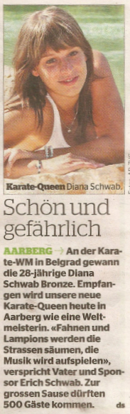 Zeitungsartikel aus dem Blick am Abend vom 01.11.2010 zum Thema Bronzemedaille von Diana Schwab an der WM 2010